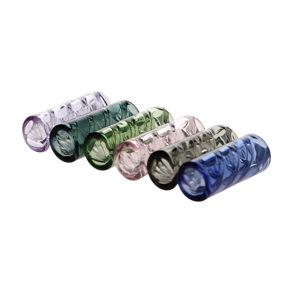 Dried Herbs - 5個入り D12XH30mm インナー三角ストライプミニガラスシガレットフィルターチップ ラウンドマウス ドライハーブローリング用 ドリップマウスチップ