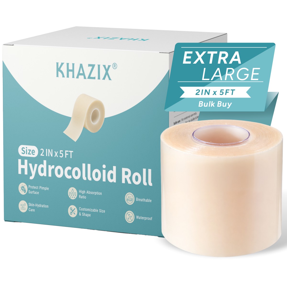 KHAZIX ハイドロコロイド包帯ロール 2インチ x 5フ - Essential Oils のレビューと価格
